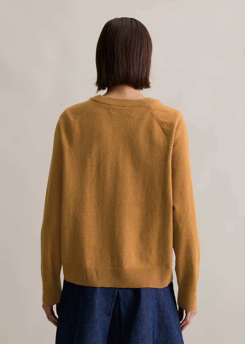 Knitted sweater regular made from soft cotton stretch