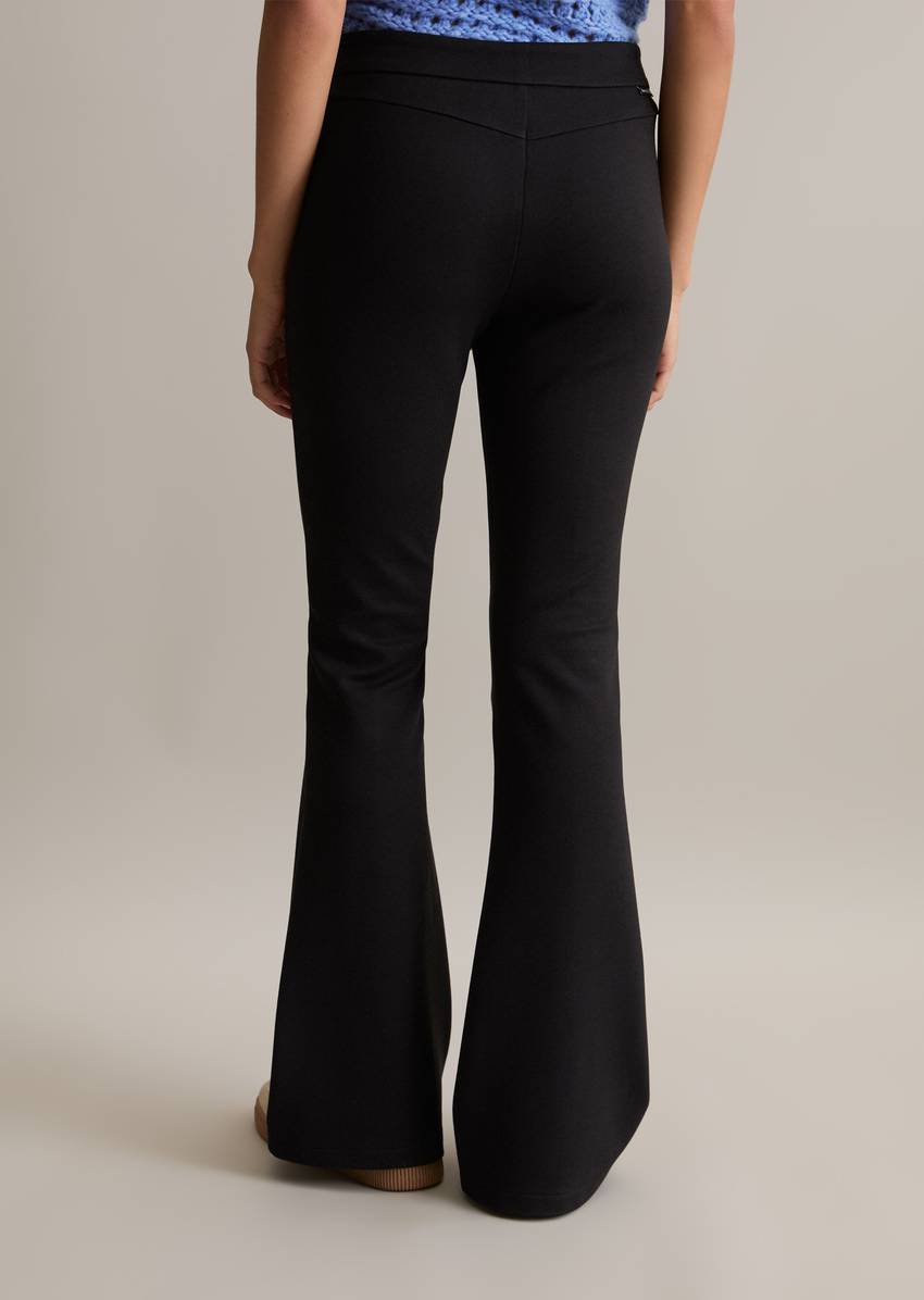 Jersey pants bootcut made from compact interlock quality