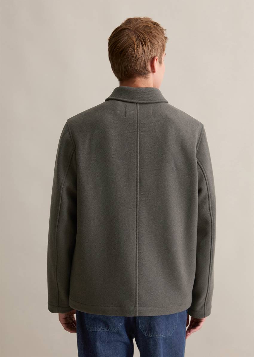 Wool jacket regular made from a wool blend with recycled content