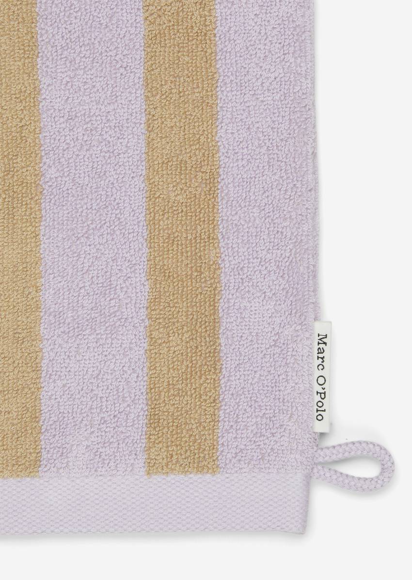 Wash mitt model Heritage with jacquard stripe pattern