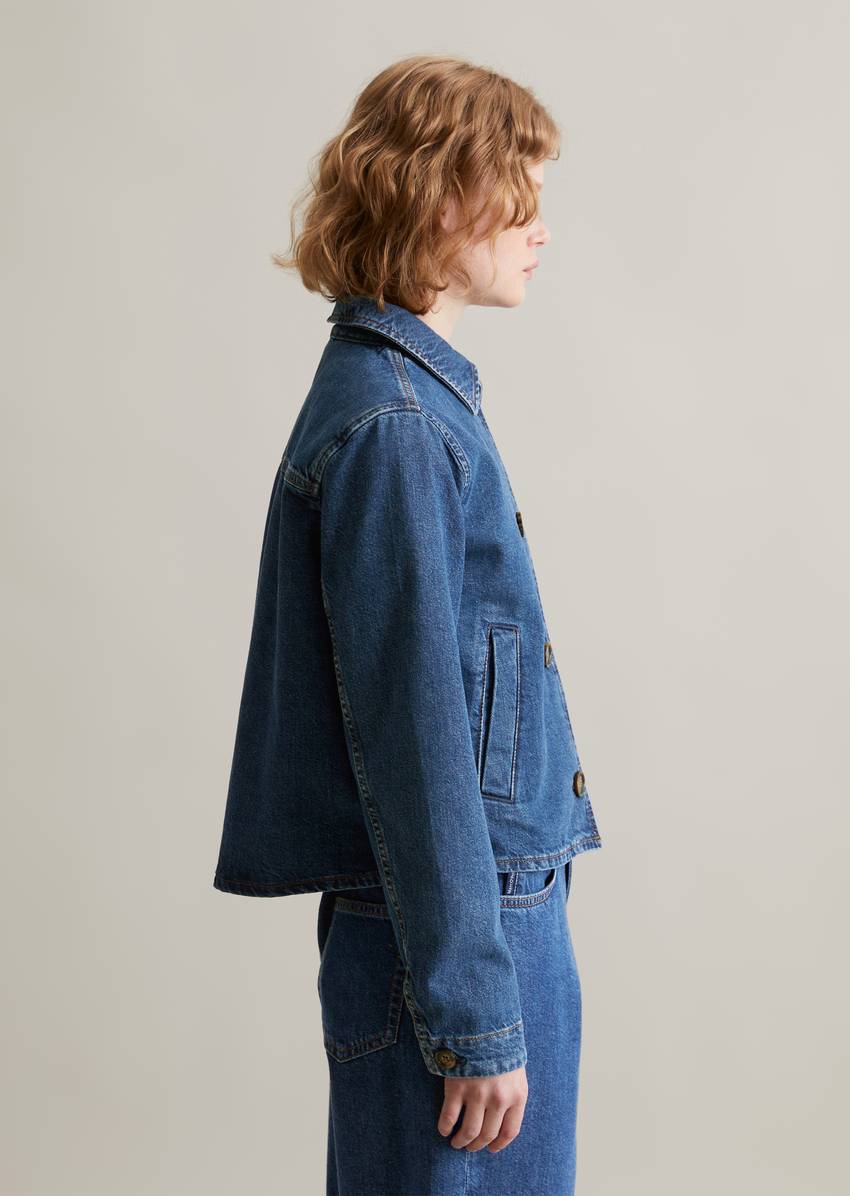 Cropped denim jacket made from pure organic cotton