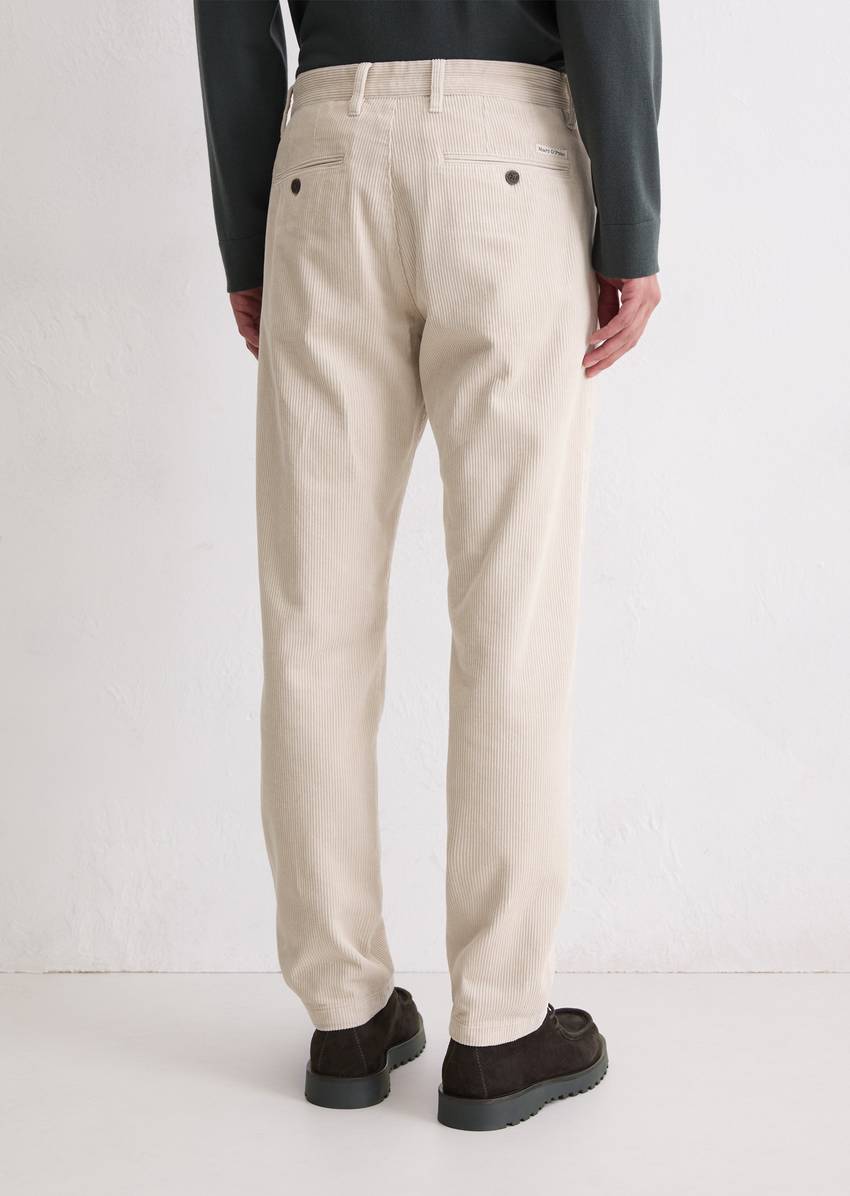 Corduroy trousers model Osby pleats tapered made from pure organic cotton