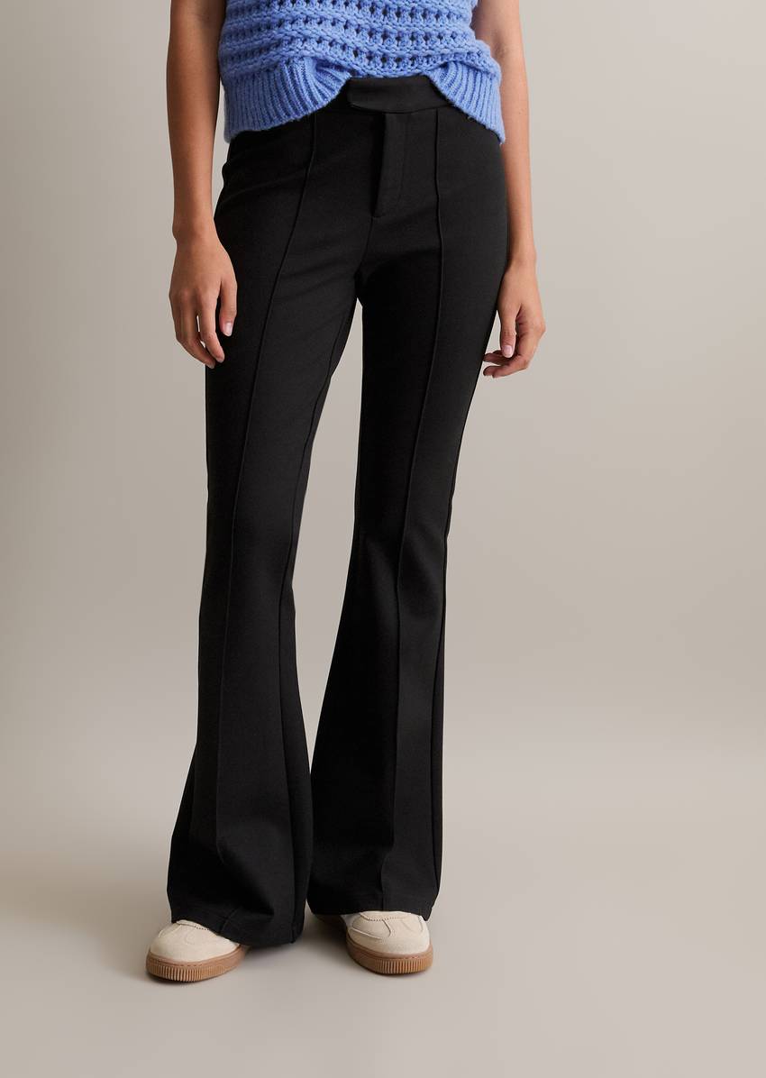 Jersey pants bootcut made from compact interlock quality