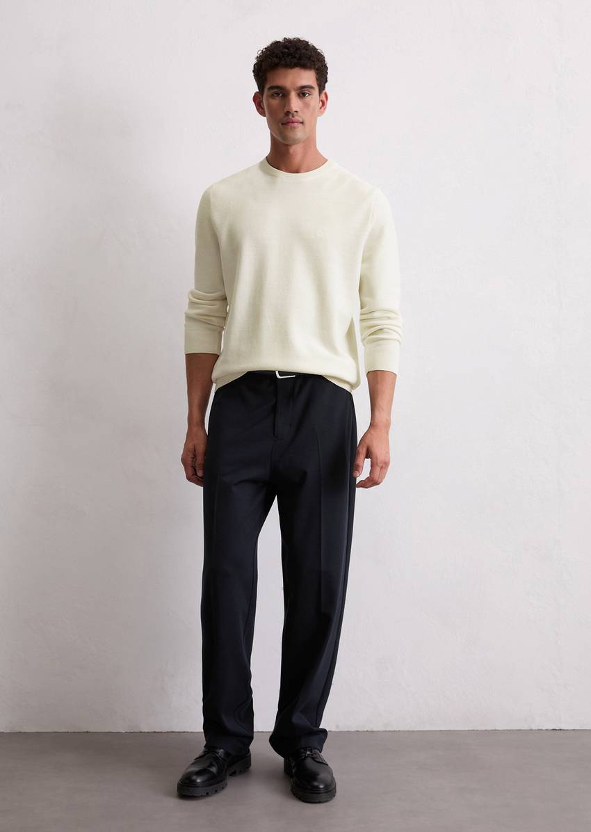 Sweater regular made from organic cotton piqué