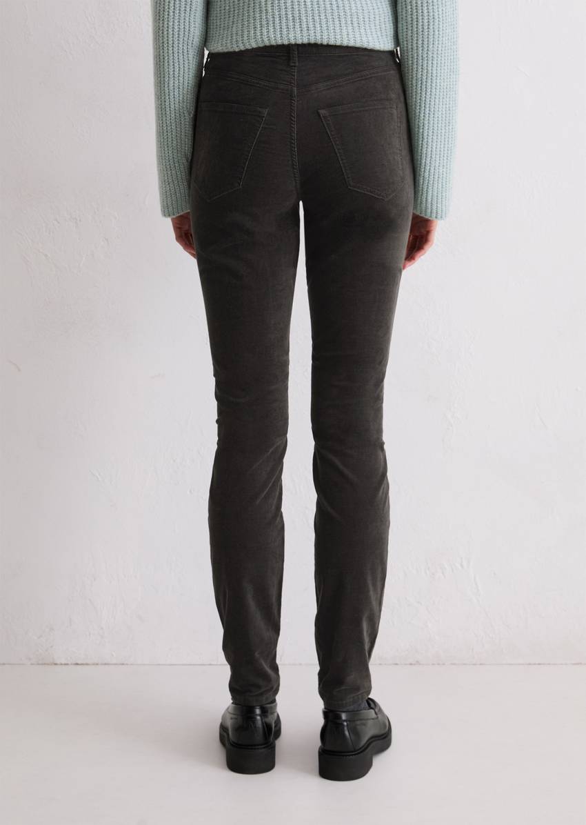 Velvet pants model Alkea slim made from an organic cotton stretch blend