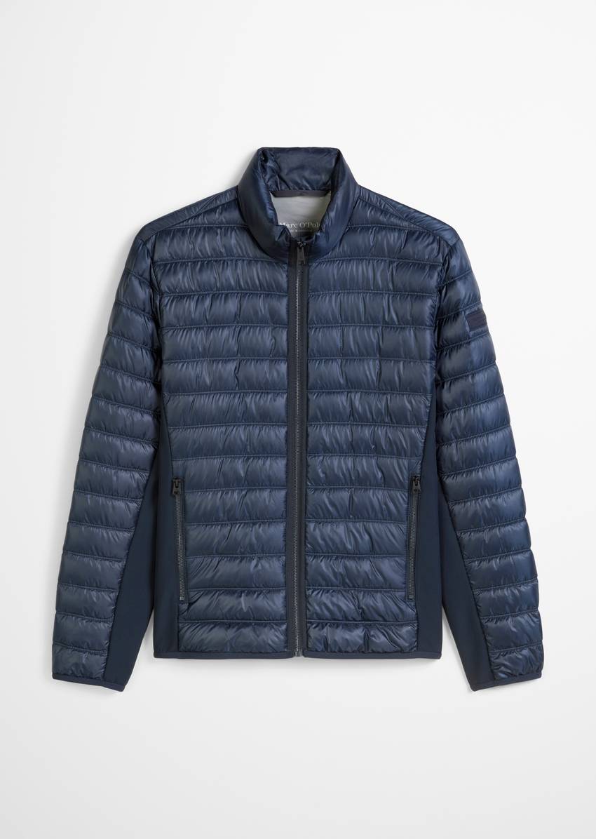 Quilted jacket regular with softshell inserts