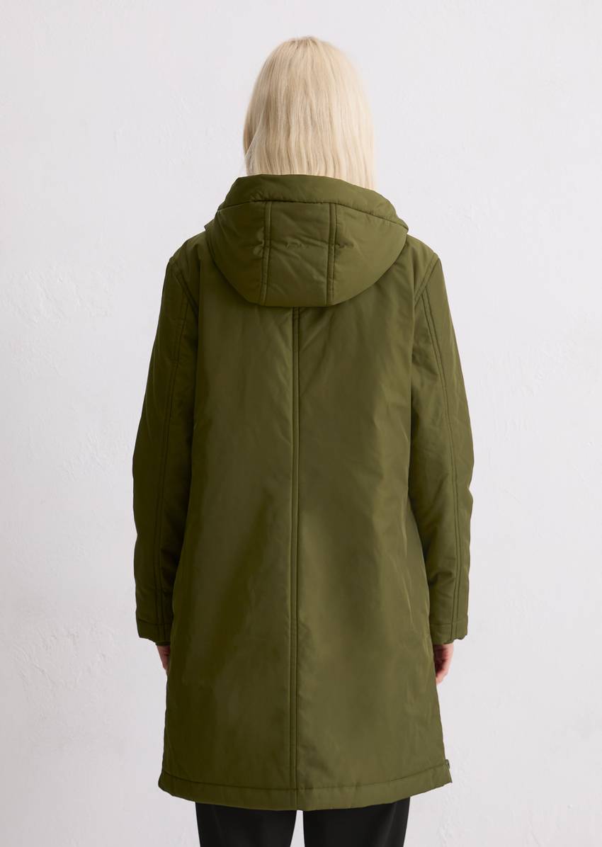 Padded parka jacket fitted made from recycled polyester twill WR