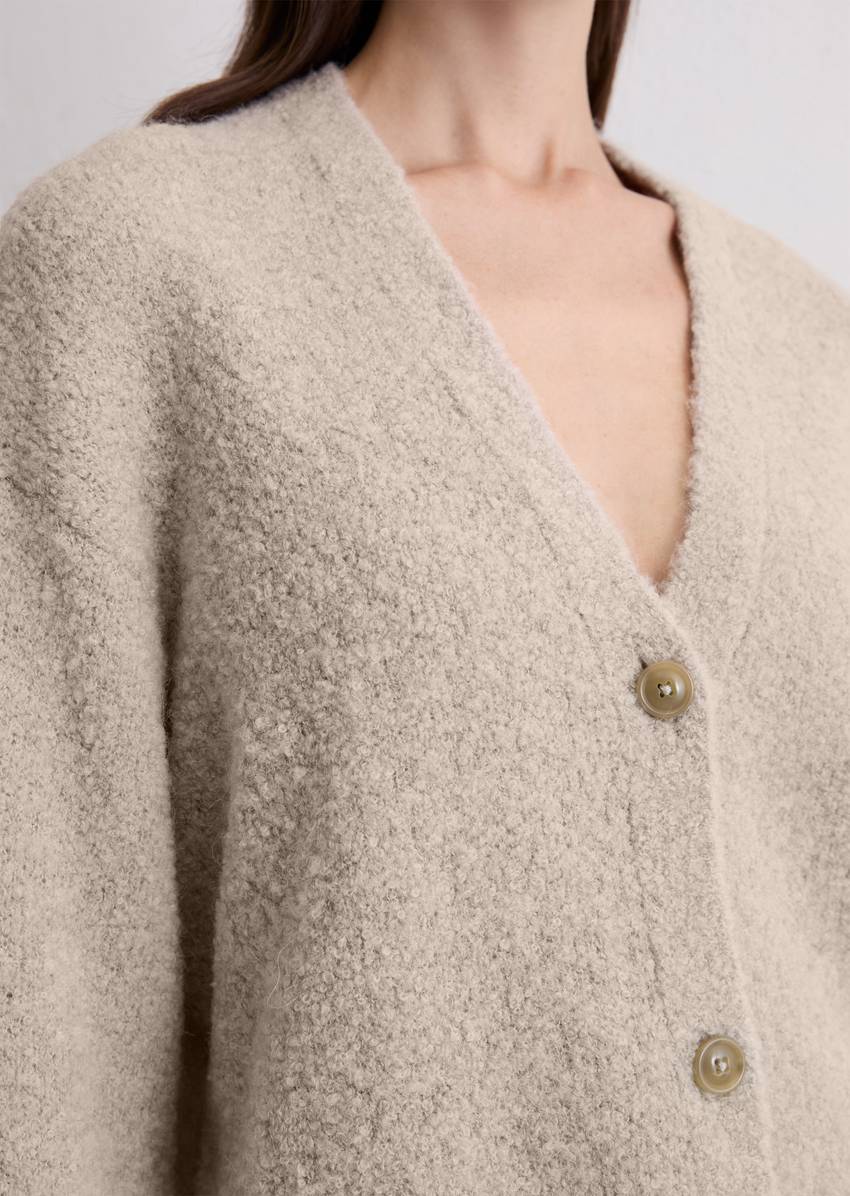 Bouclé cardigan regular made from a virgin wool/alpaca wool mix