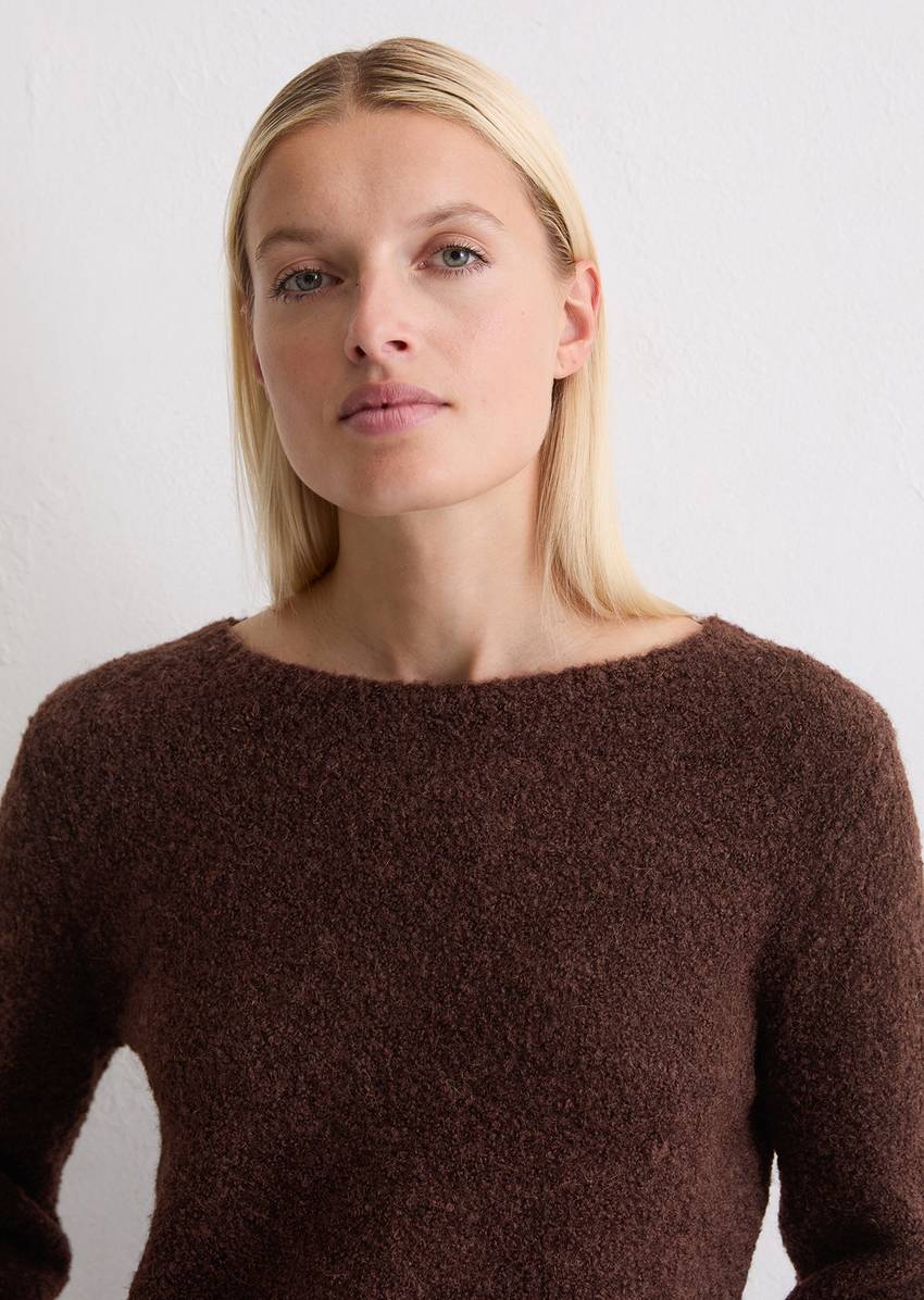 Bouclé sweater regular made from a virgin wool/alpaca wool mix