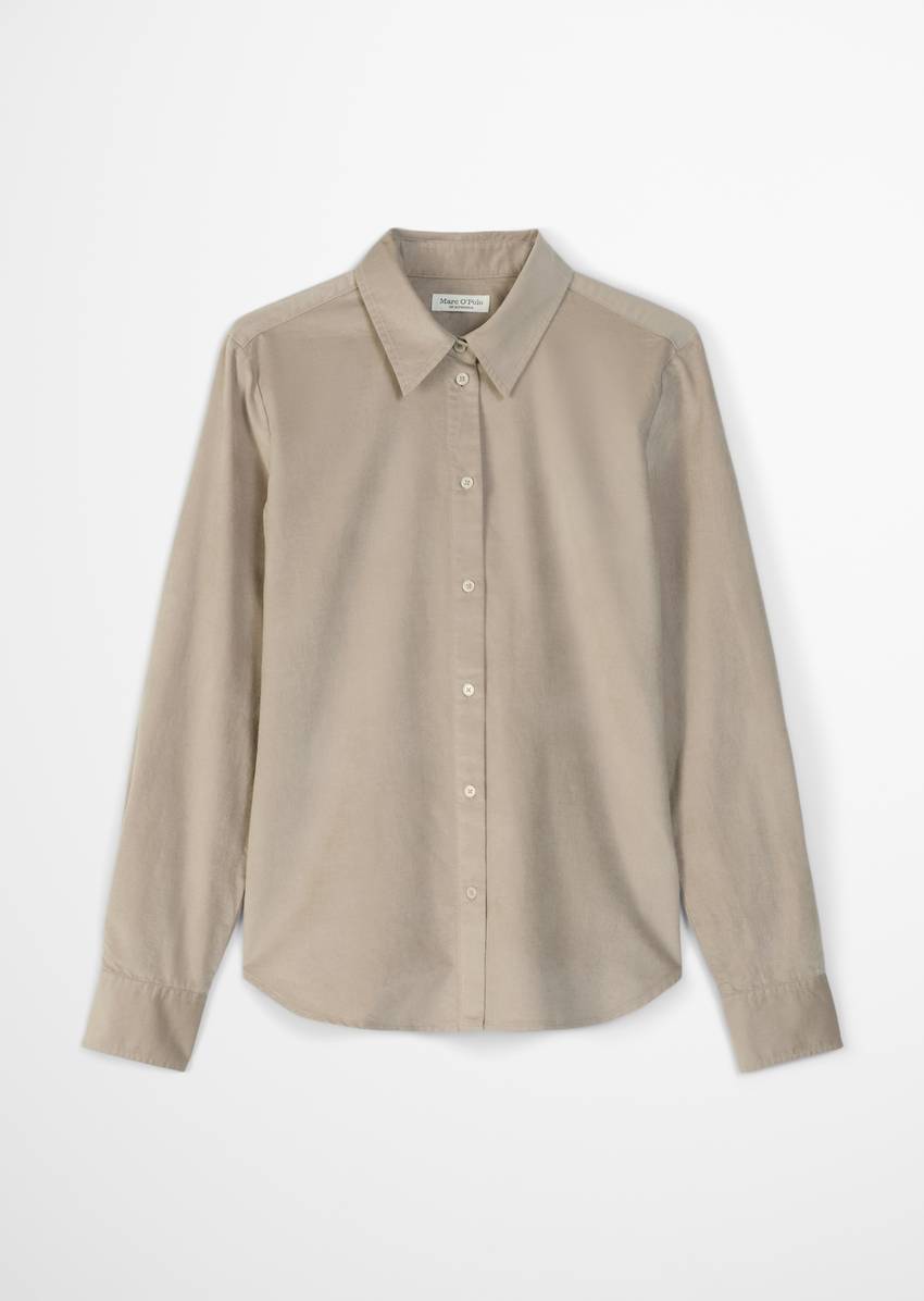 Fitted velvet blouse made from an organic cotton-viscose blend