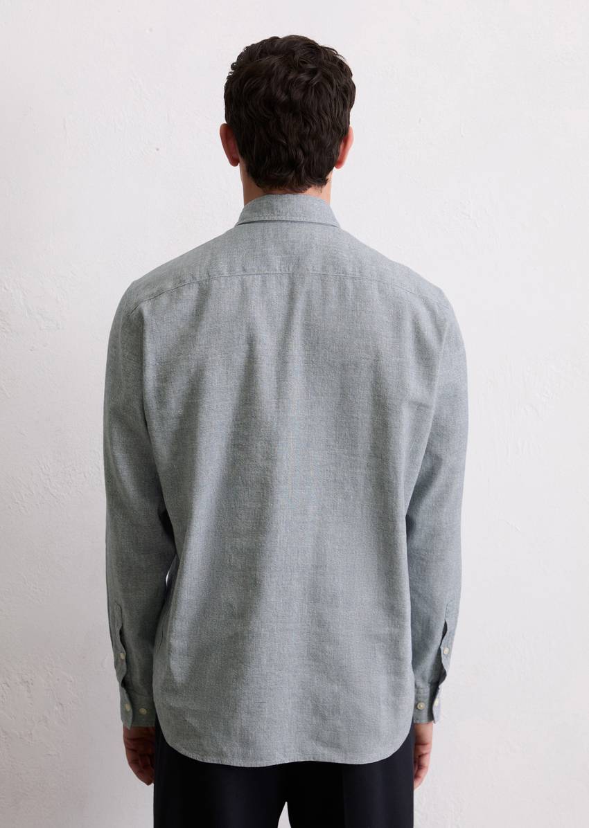 Regular shirt made from linen and organic cotton