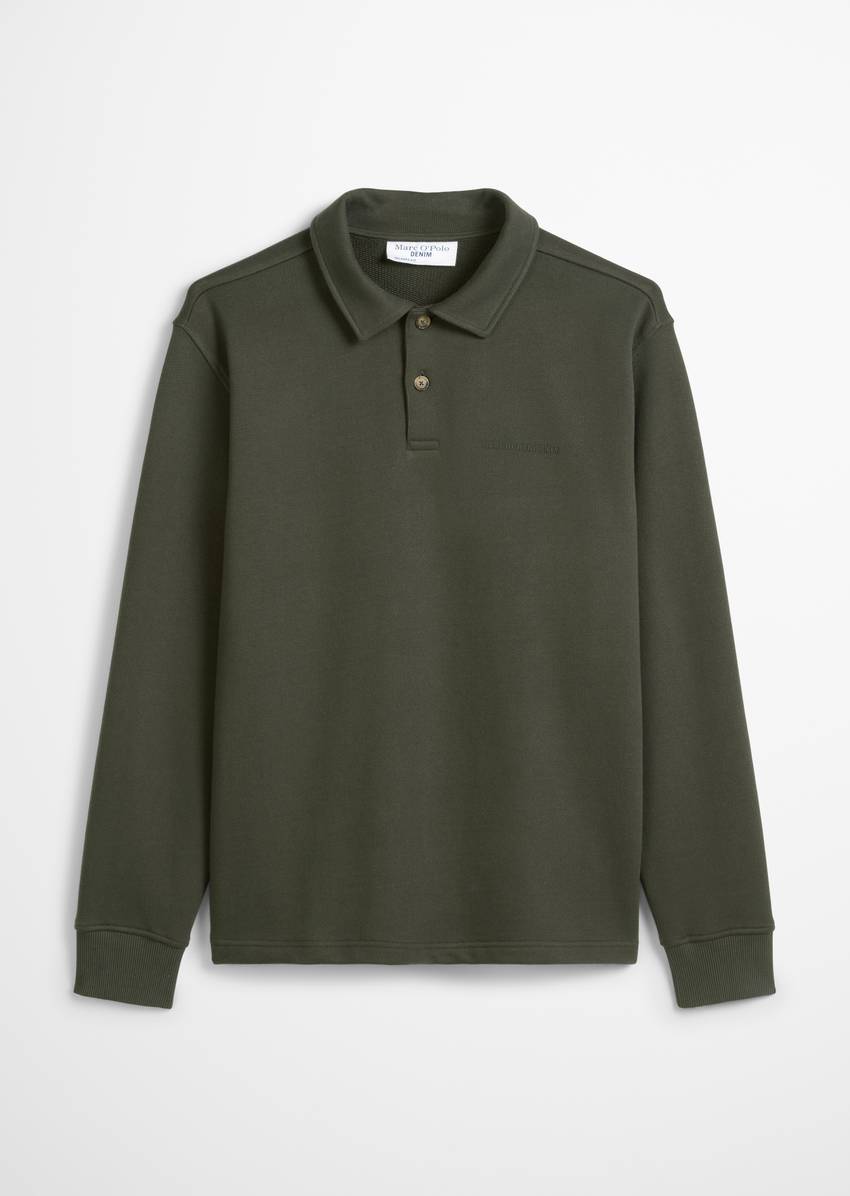 Polo sweatshirt relaxed made of heavy, structured quality