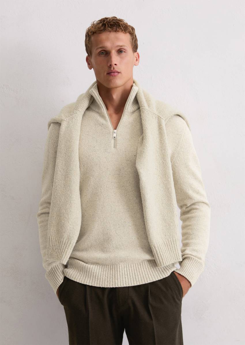 Troyer regular made from speckled tweed yarn