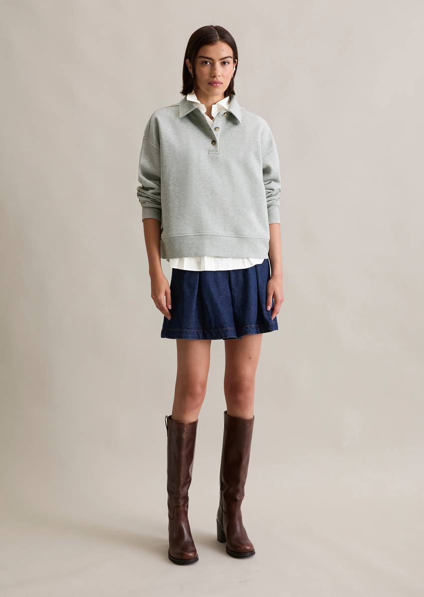 Polo sweatshirt relaxed made from pure organic cotton