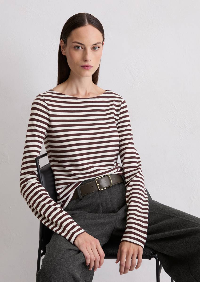 Striped longsleeve regular made from slub jersey