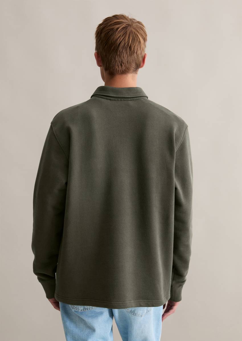 Polo sweatshirt relaxed made of heavy, structured quality