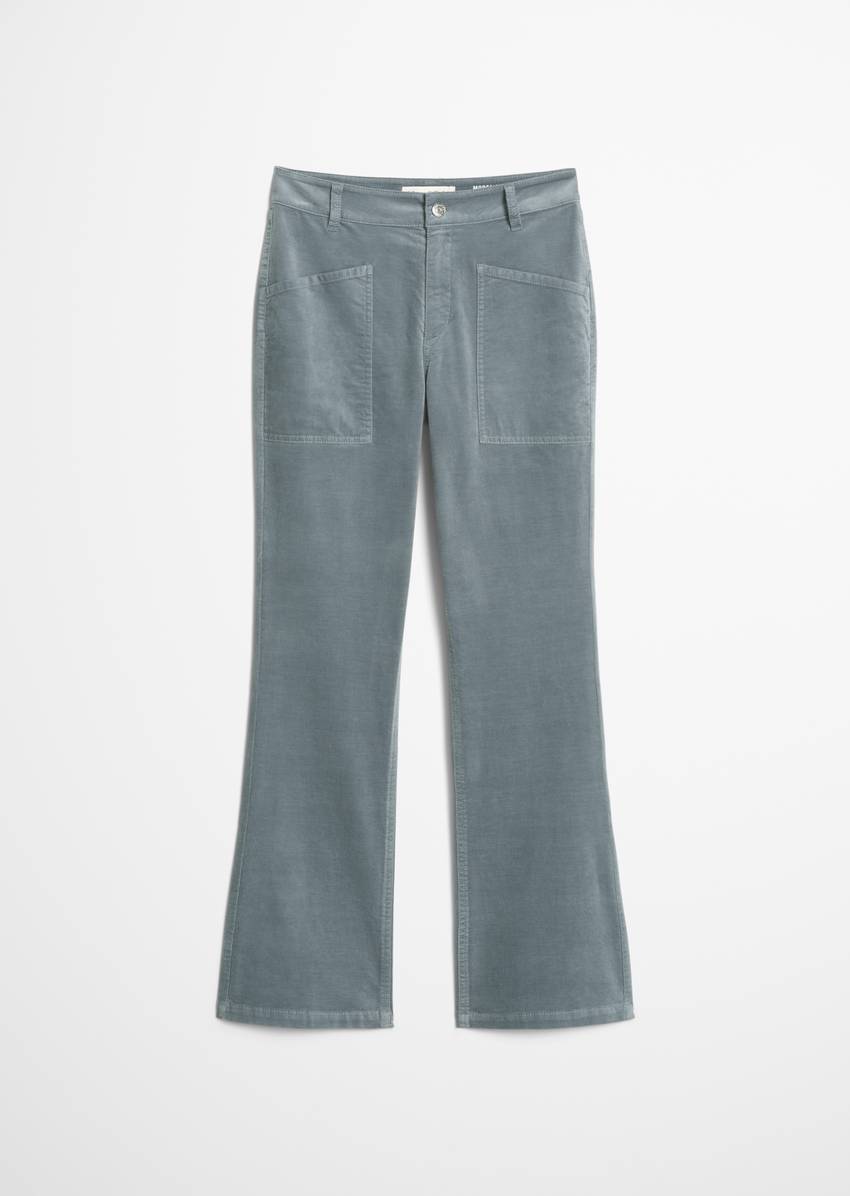 Velvet pants model Kiruna flared made from organic cotton stretch