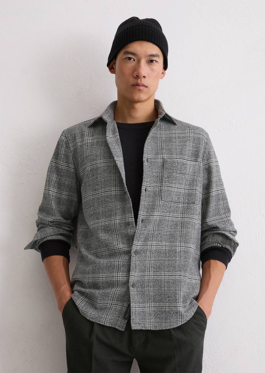 Regular shirt made from warm organic cotton twill