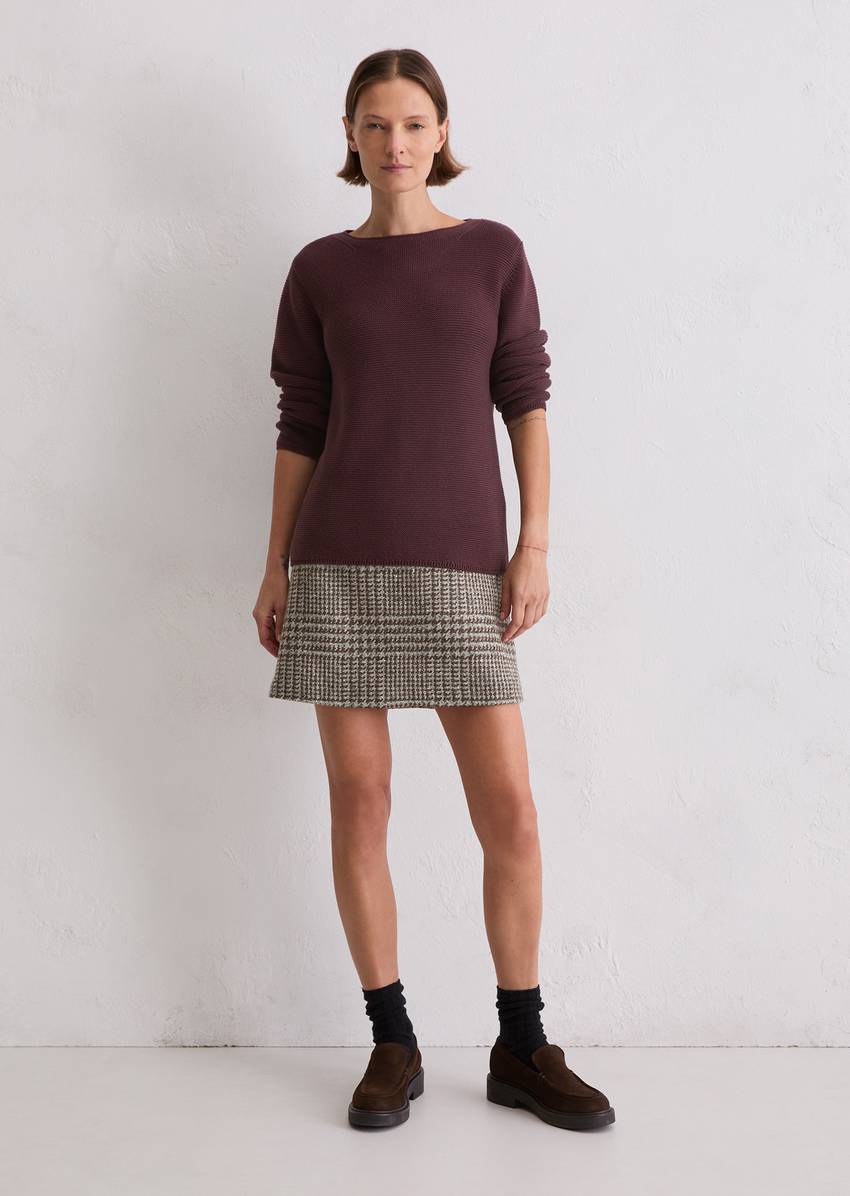 Knitted sweater regular made from organic cotton