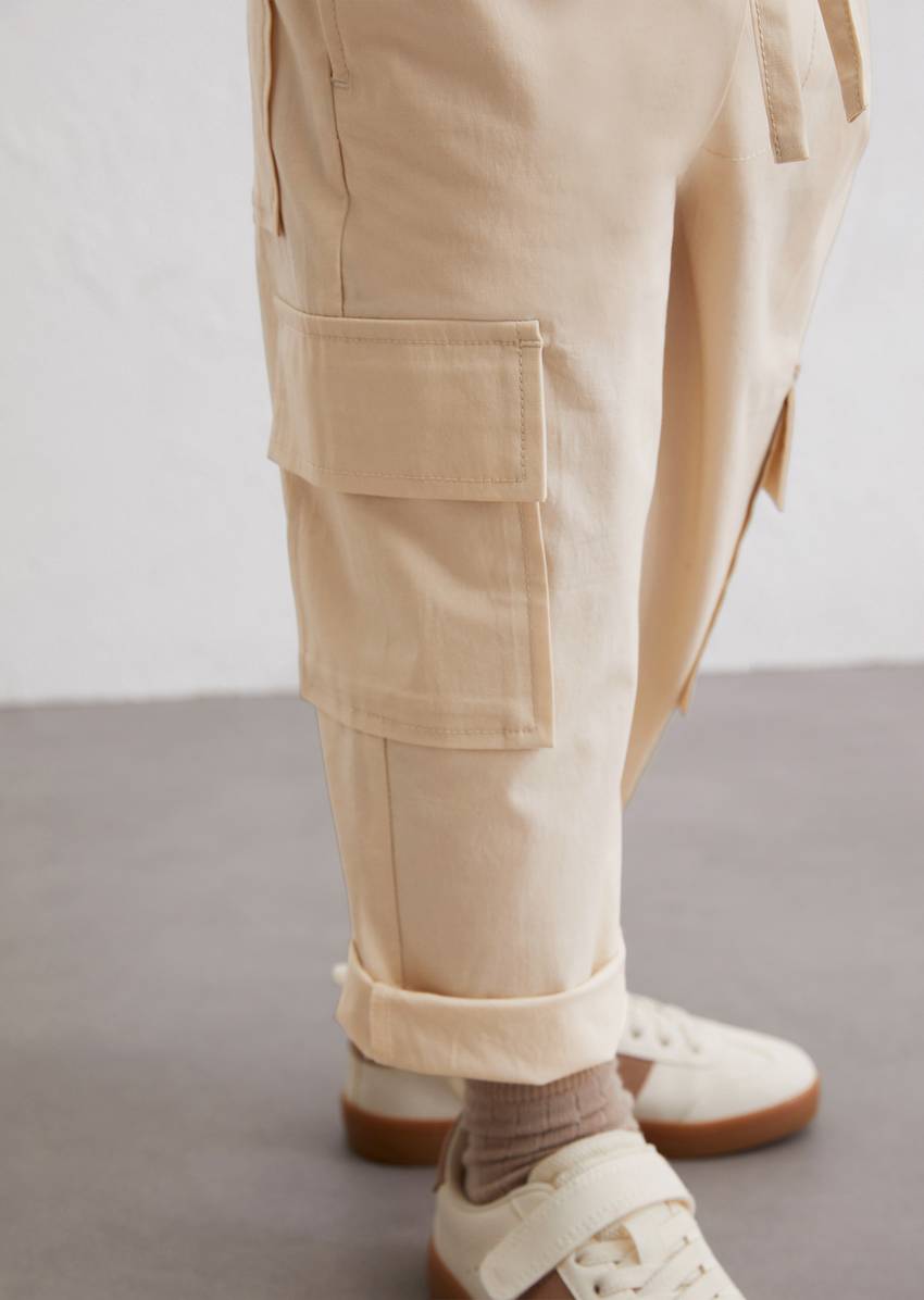 KIDS-BOYS cargo pants made from organic cotton poplin