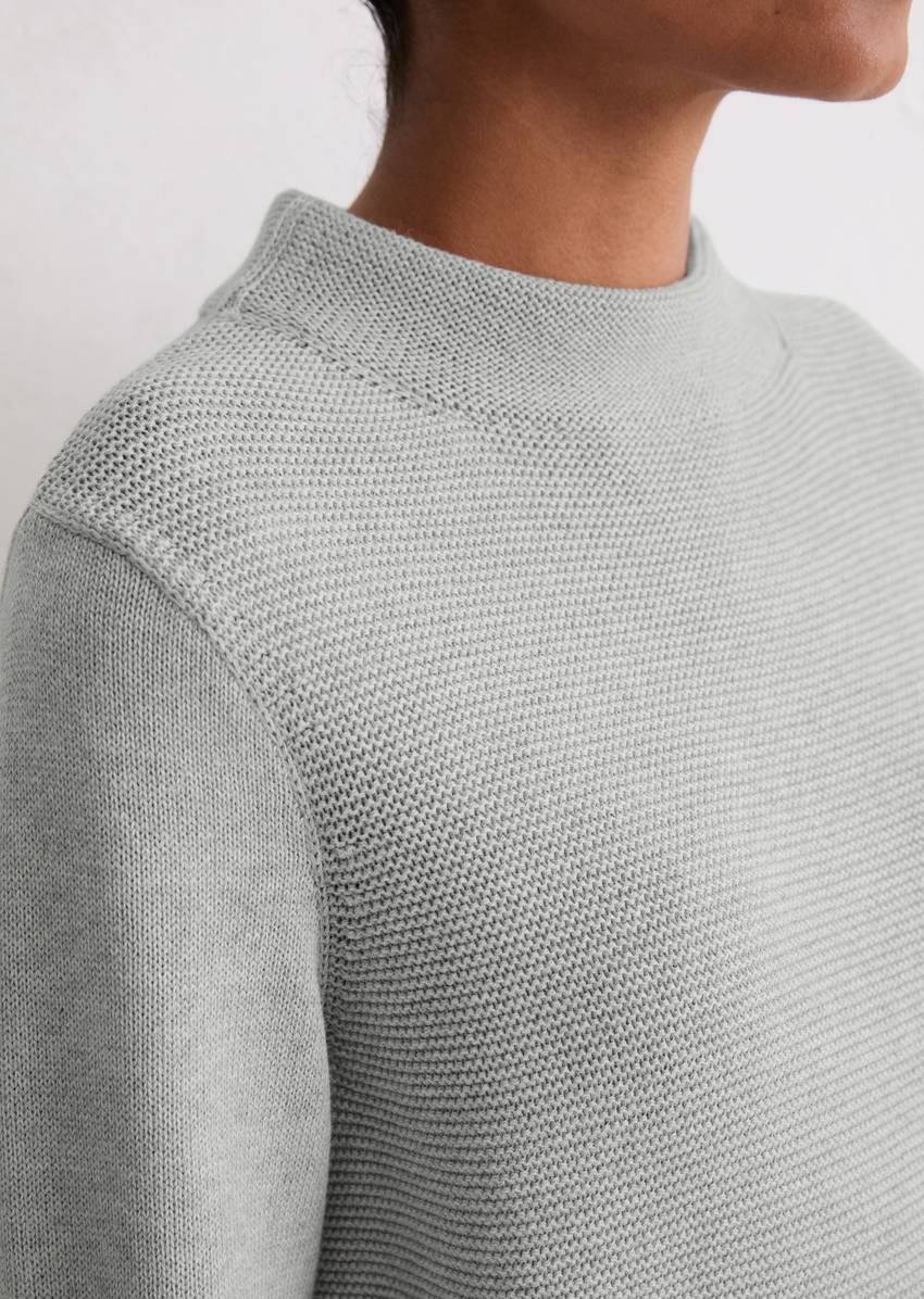 Knitted sweater slim made from organic cotton