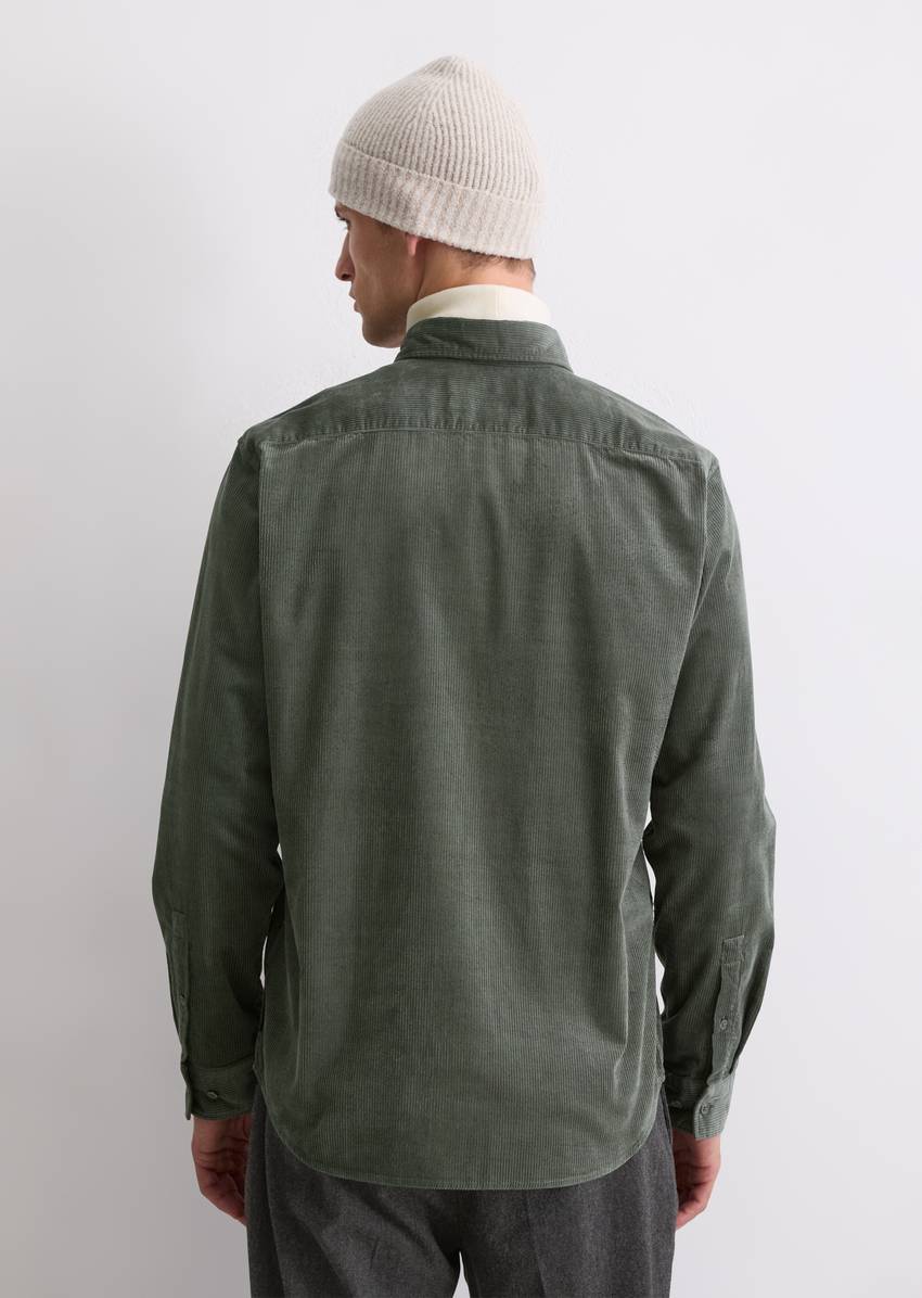 Corduroy shirt regular with button-down collar