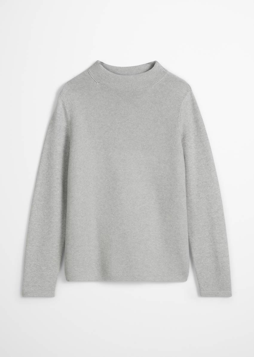 Knitted sweater slim made from organic cotton