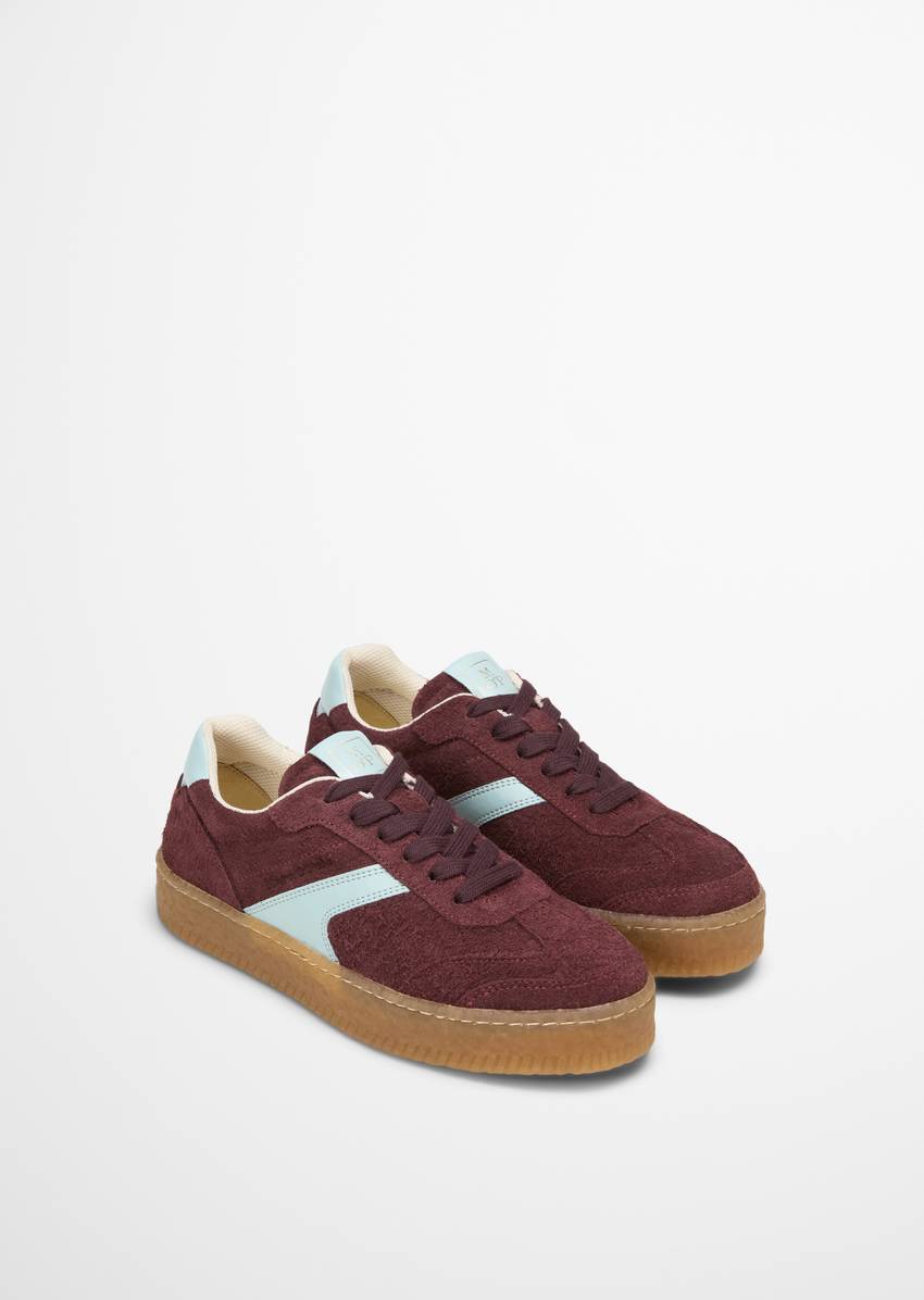 Sneaker made from soft suede