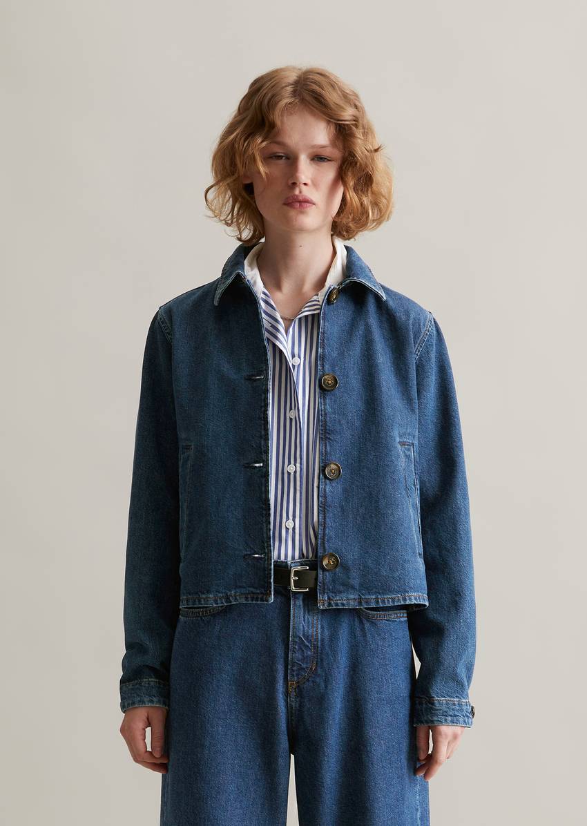 Cropped denim jacket made from pure organic cotton