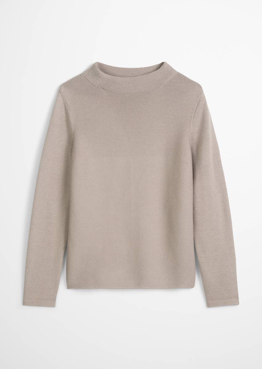 Knitted sweater slim made from organic cotton