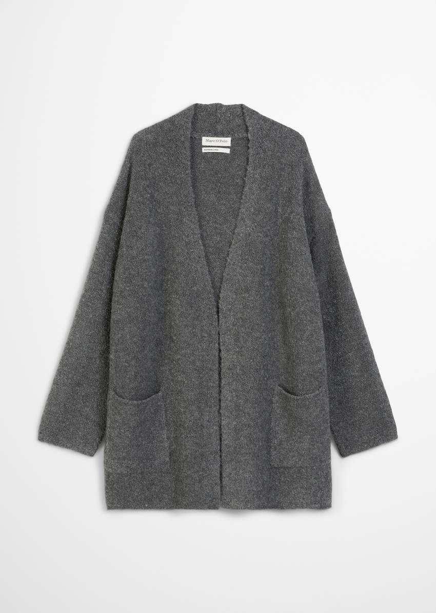 Bouclé cardigan regular made from a virgin wool/alpaca wool mix