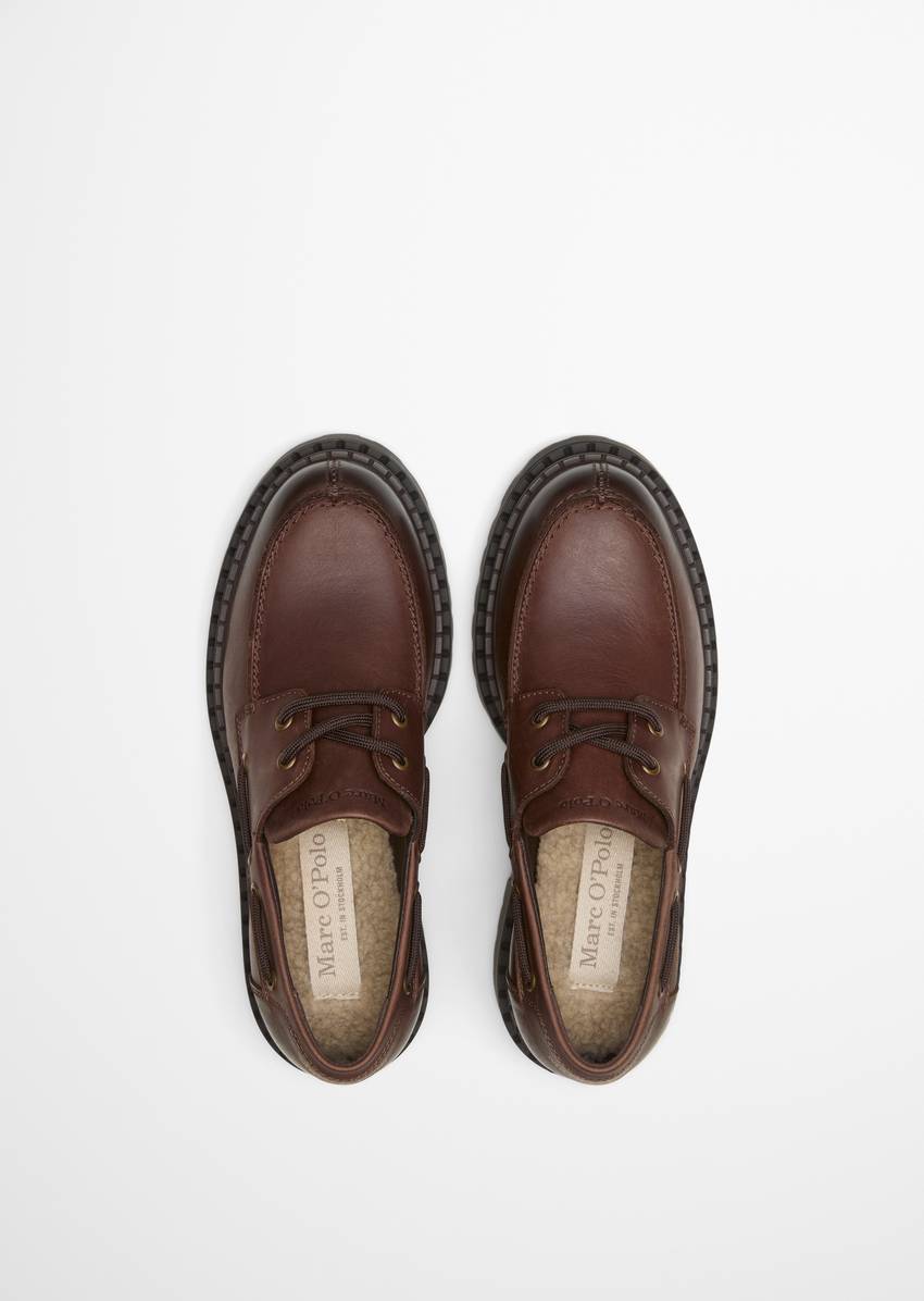 Boat shoe model Philomena with fluffy insole