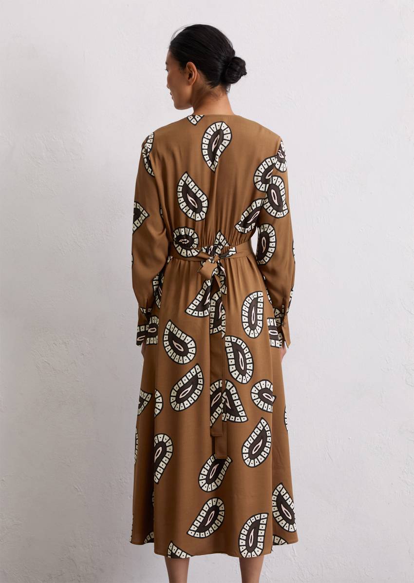 Wrap dress A-Shape made from viscose twill