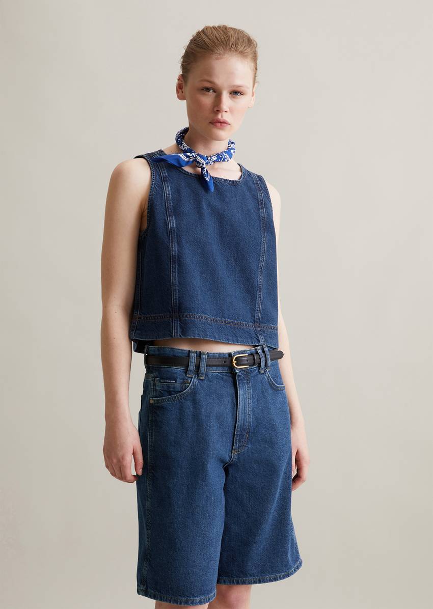 Cropped denim top made from pure organic cotton