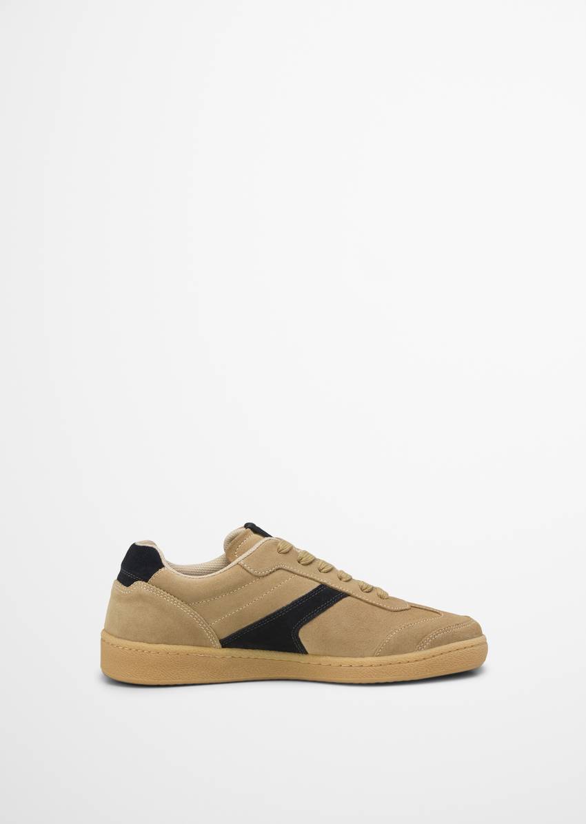 Court sneaker made from soft suede