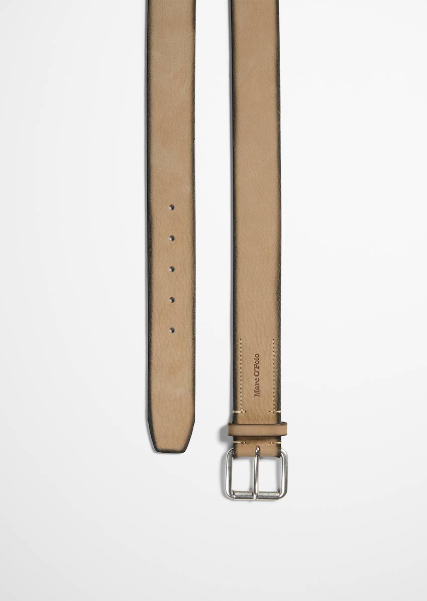 Belt made from soft nubuck leather