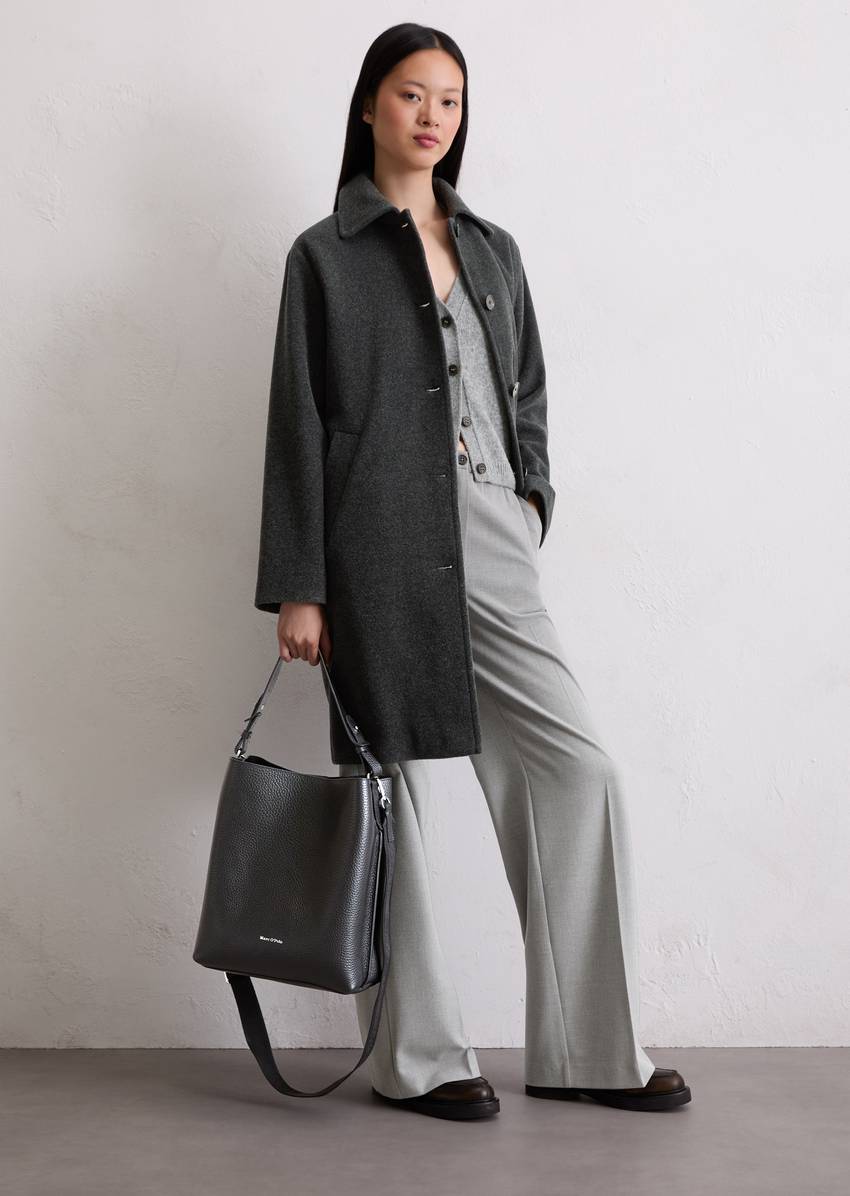 Hobo bag medium made from grained cowhide