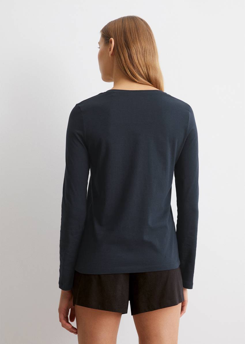 Long-sleeved lounge shirt made from organic cotton jersey