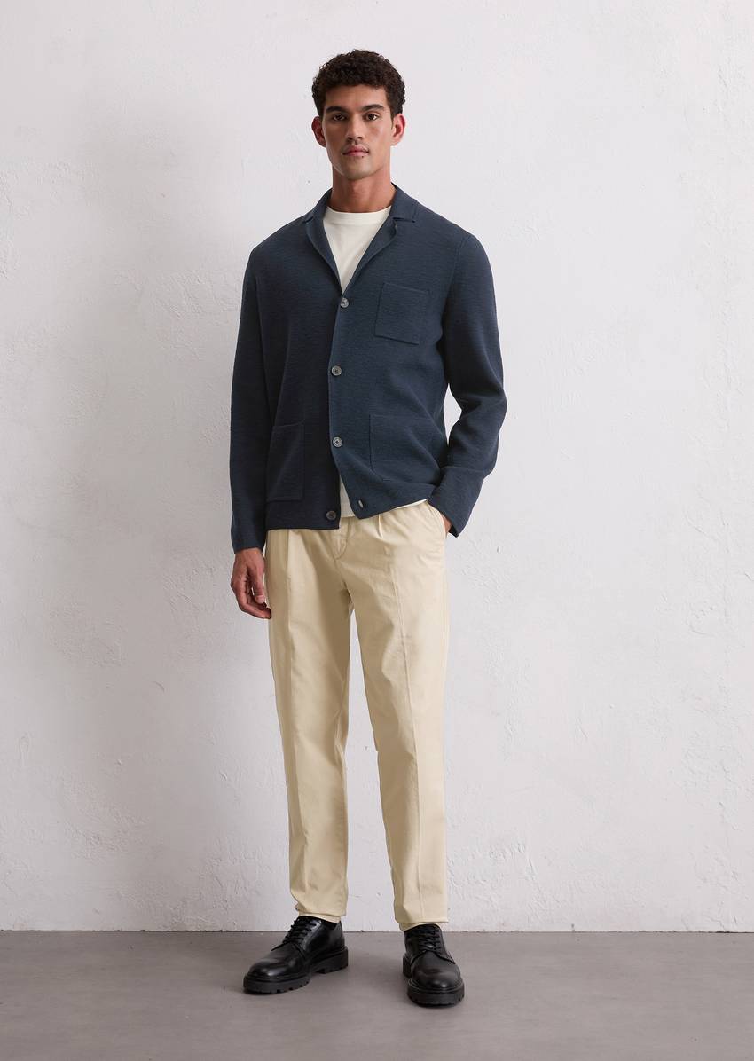 Regular knit jacket made from pure organic cotton