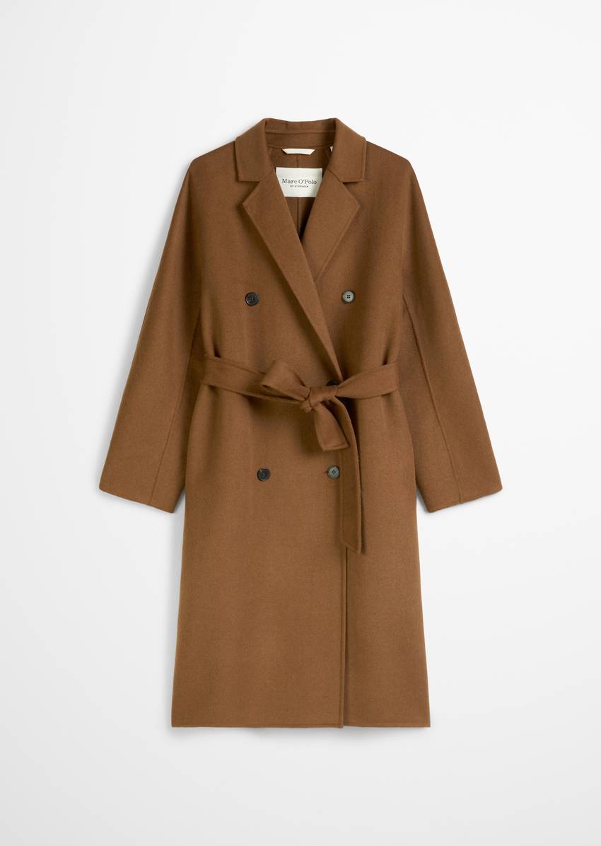 Coat relaxed made from a double-face wool blend