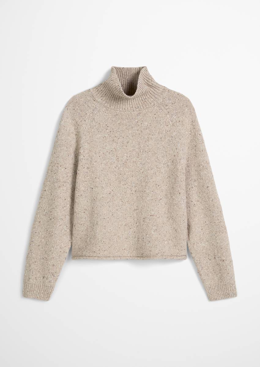 Tweed sweater regular made from a virgin wool mix