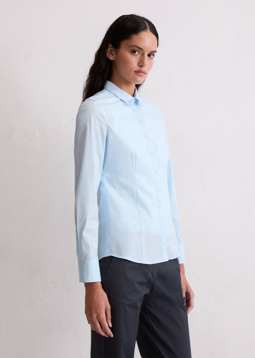 Long sleeve blouse in stretch poplin quality