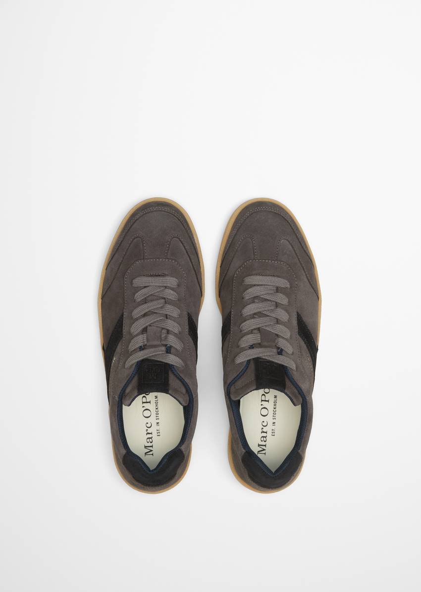 Court sneaker made from soft suede