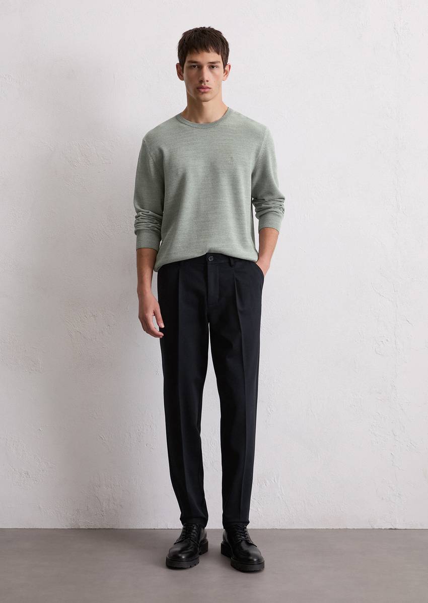 Sweater regular made from organic cotton piqué