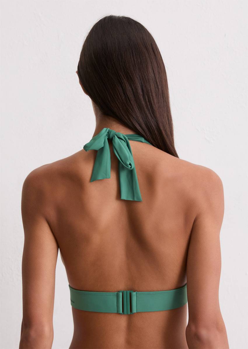 Halter neck bikini top made from recycled material