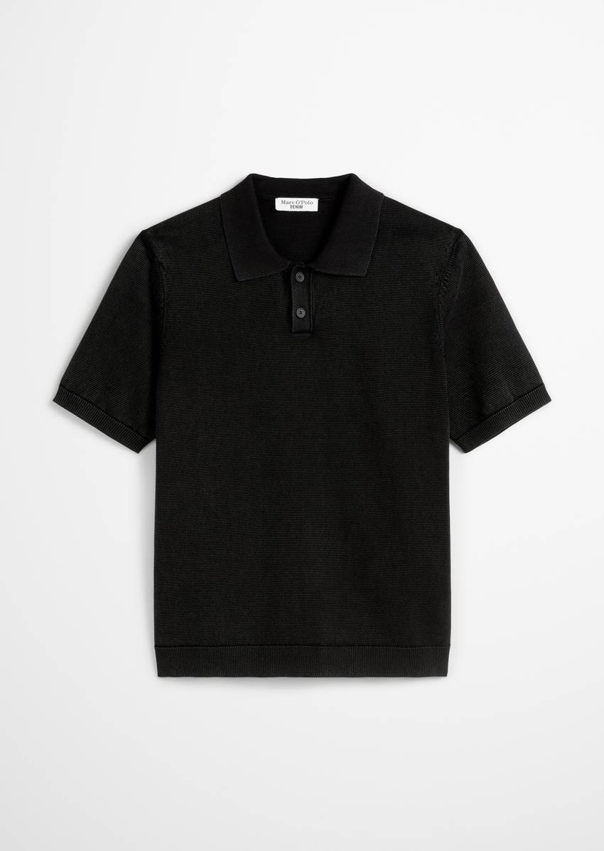 Relaxed knit polo shirt made from pure organic cotton