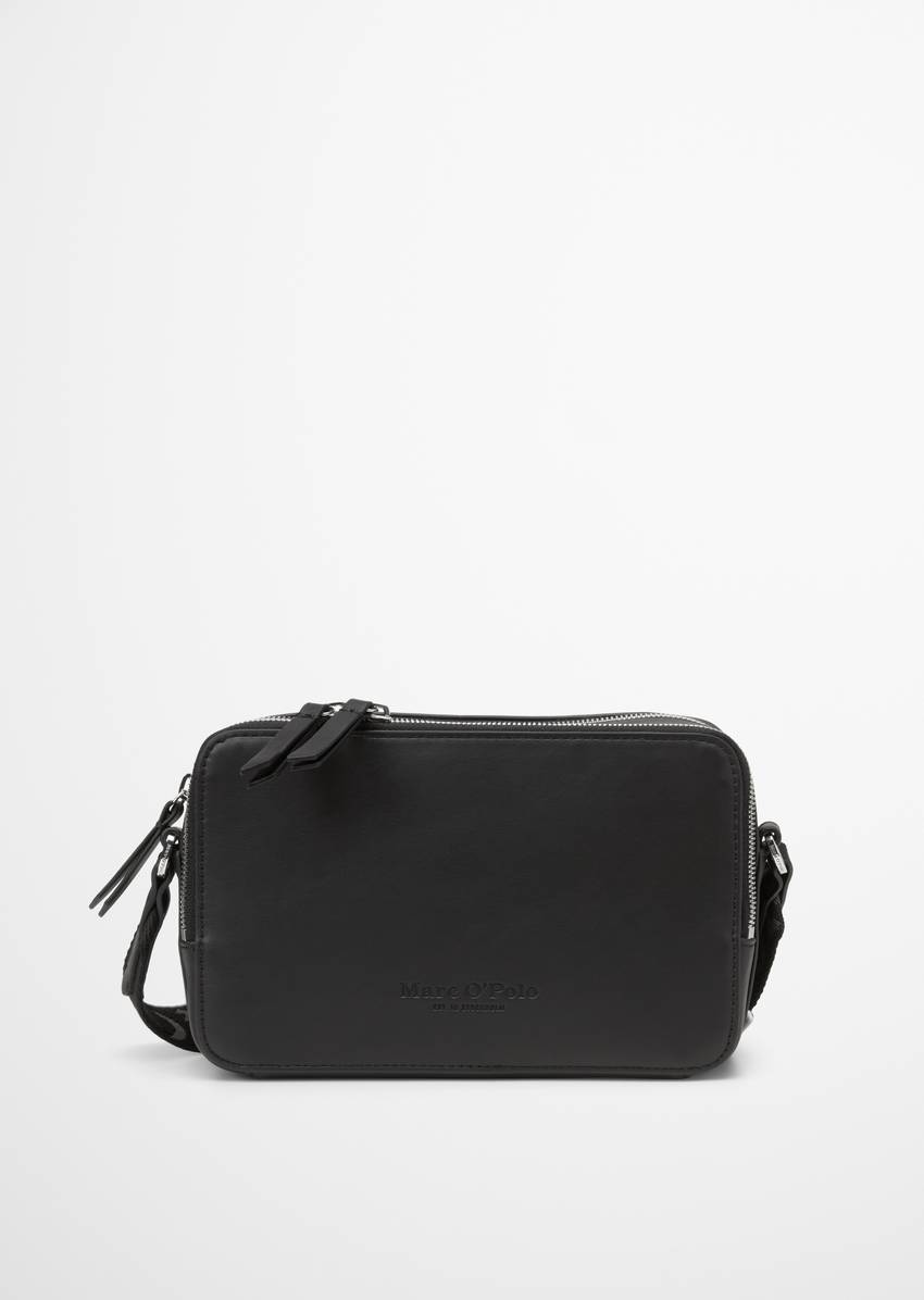 Shoulder bag small made from a leather alternative made from recycled polyester