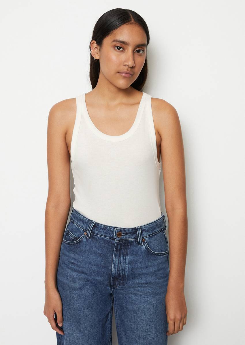 Ribbed tank top slim made from organic cotton stretch jersey