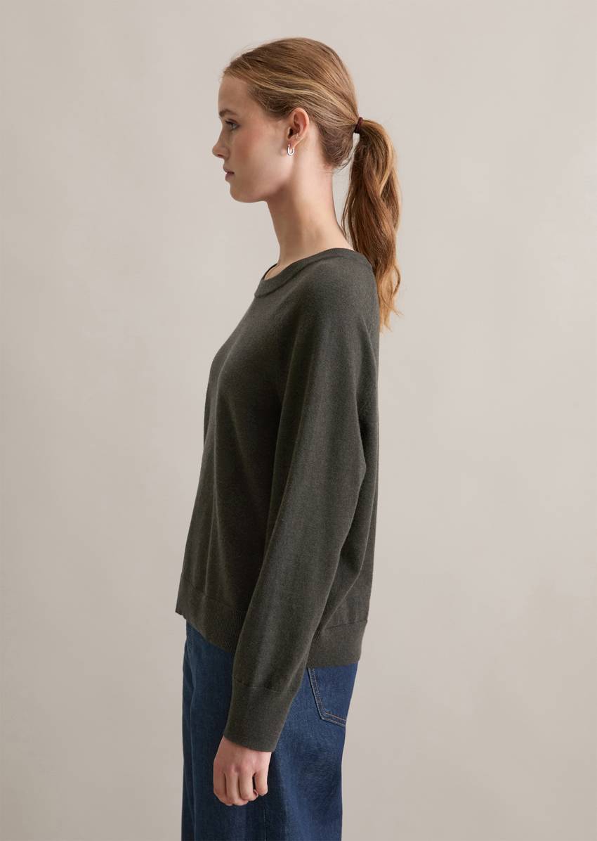 Knitted sweater regular made from soft cotton stretch