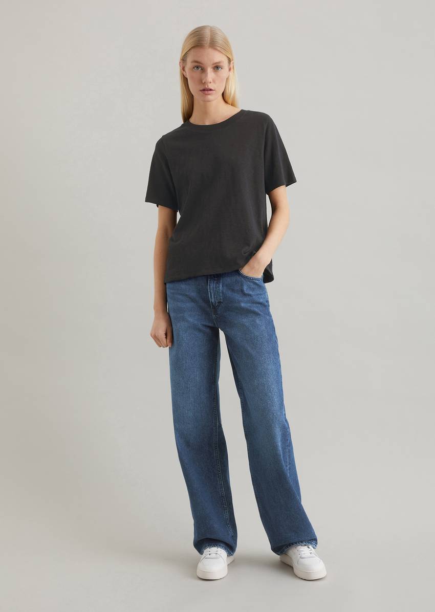 Loose slub jersey T-shirt made of soft organic cotton